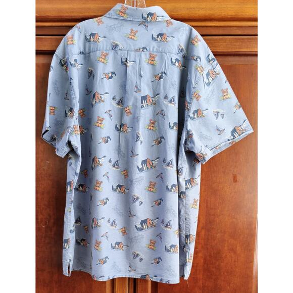 Disney Parks MICKEY MOUSE TIKI ALOHA Hawaiian Shirt Blue Mens XXL - Picture 2 of 6